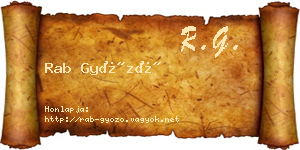 Rab Győző névjegykártya